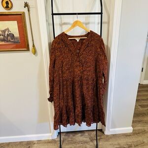 Terra & Sky Long Sleeve Flowy Dress